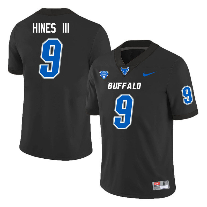 Buffalo Bulls #9 Clevester Hines III College Football Jerseys Stitched Sale-Black